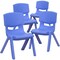 Emma and Oliver 4 Pack Plastic Stackable Pre-K/School Chairs with 10.5"H Seat